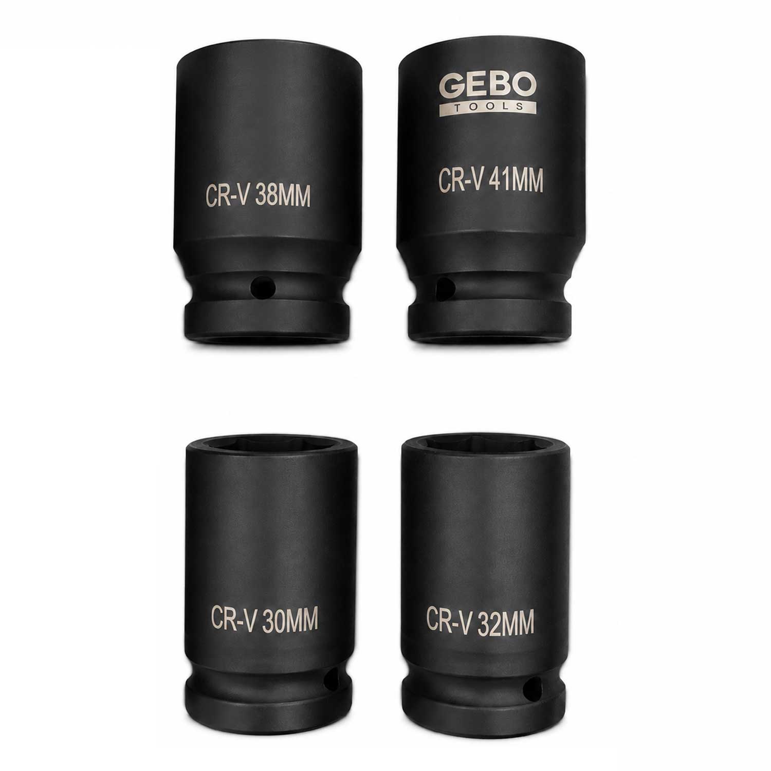 Sada dlhých rázových nástrčných kľúčov - hlavíc 1'', 22 - 41mm, 10ks, Gebo Tools