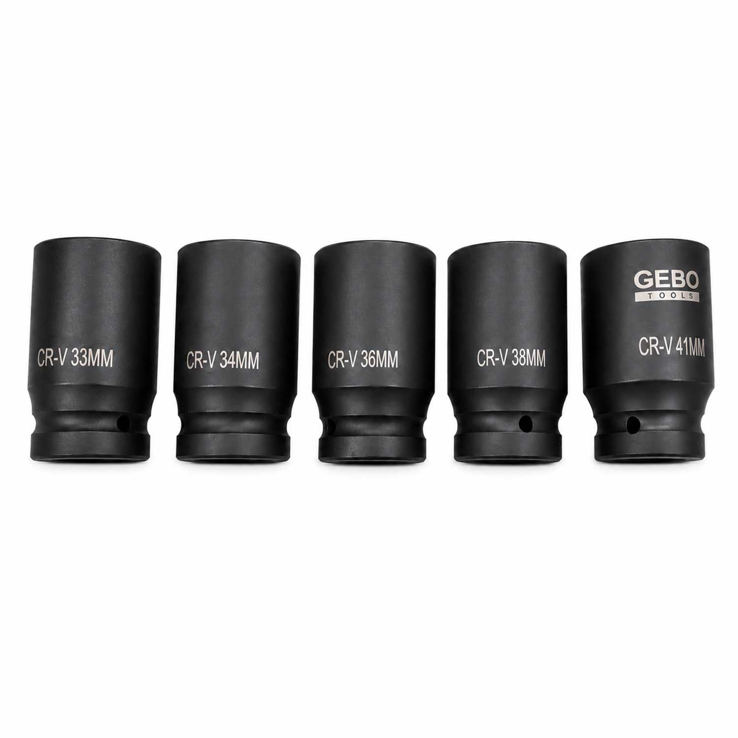 Sada dlhých rázových nástrčných kľúčov - hlavíc 1'', 22 - 41mm, 10ks, Gebo Tools