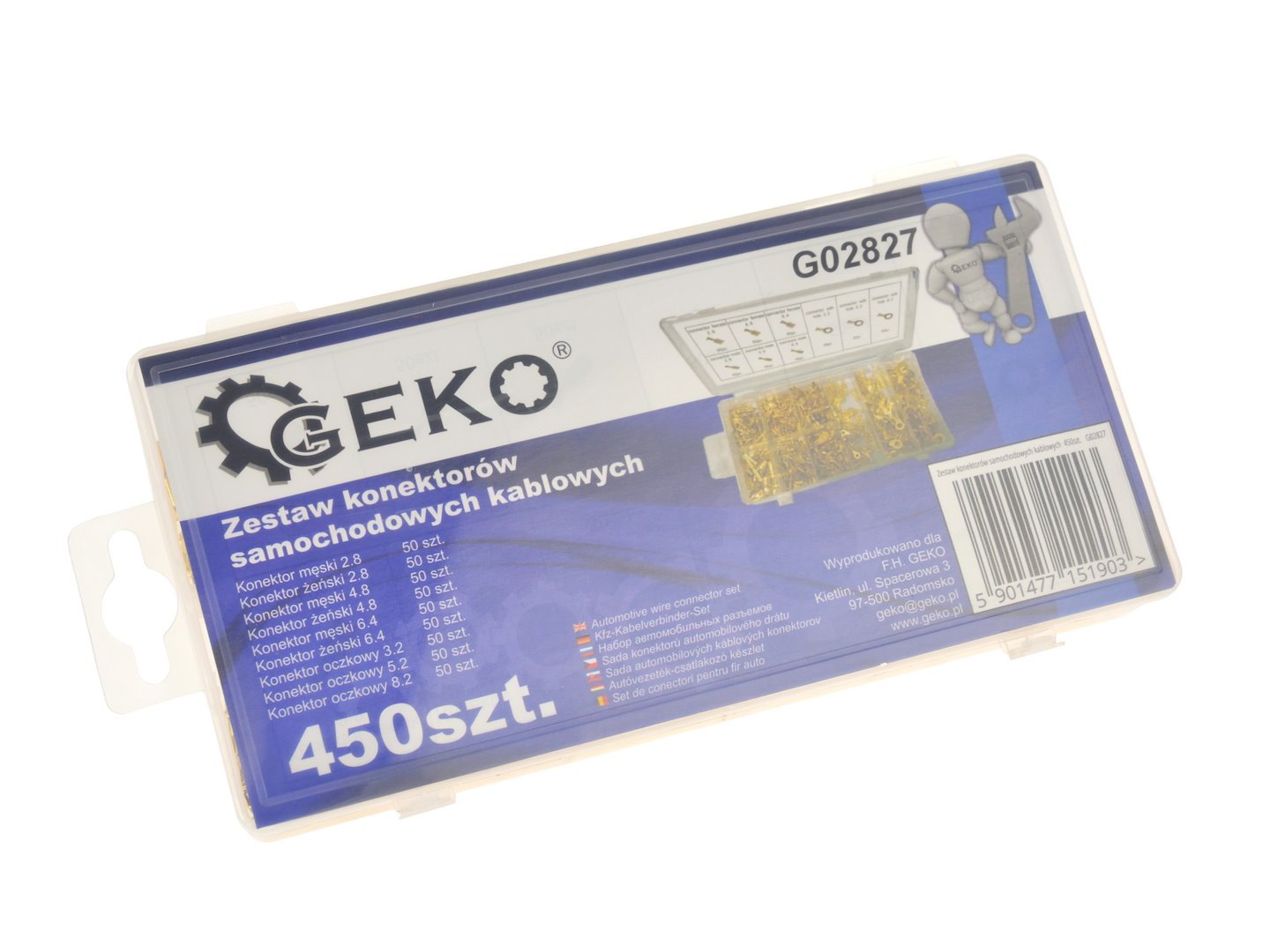 Sada elektrických káblových konektorov pre automobily 450ks 2,8 - 8,2mm Geko