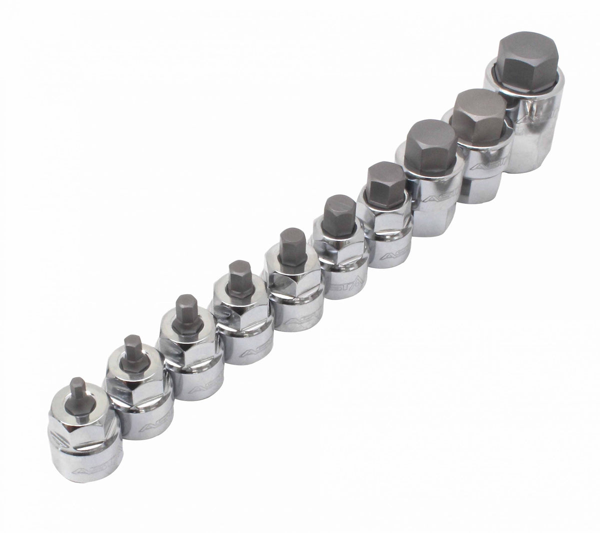 Sada šesťhranných nástrčných hlavíc - kľúčov Imbus 1/4'' - 3/8'' v palcoch, 10ks