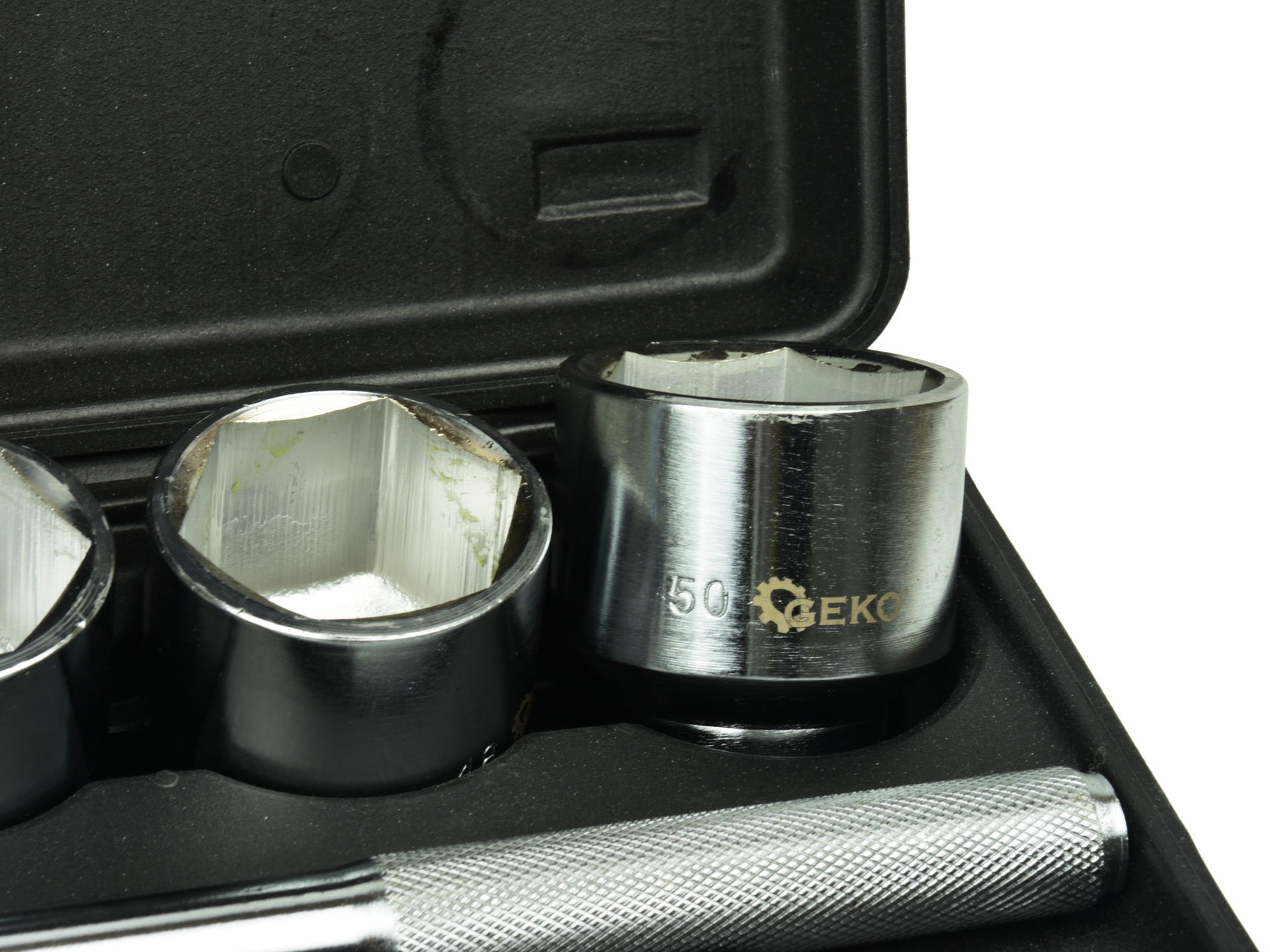 Sada šesťhranných nástrčných hlavíc - kľúčov s račňou 3/4'', 19 - 50mm Geko