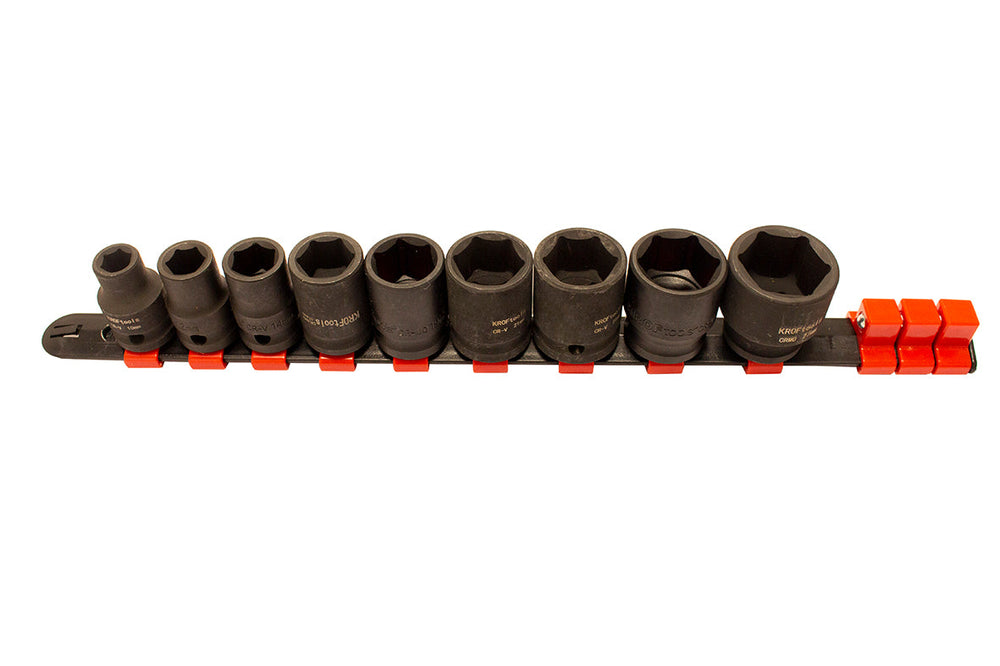 Sada šesťhranných rázových nástrčných hlavíc - kľúčov 1/2", 10 - 27mm, 9ks Kroftools