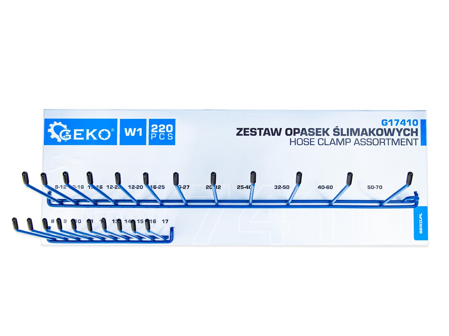 Sada hadicových spôn s držiakom, 220ks