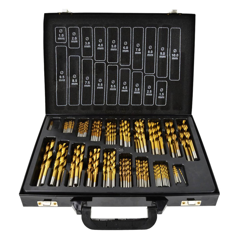 Sada HSS titánových vrtákov na kov 1 - 10mm, 170ks, Keltin