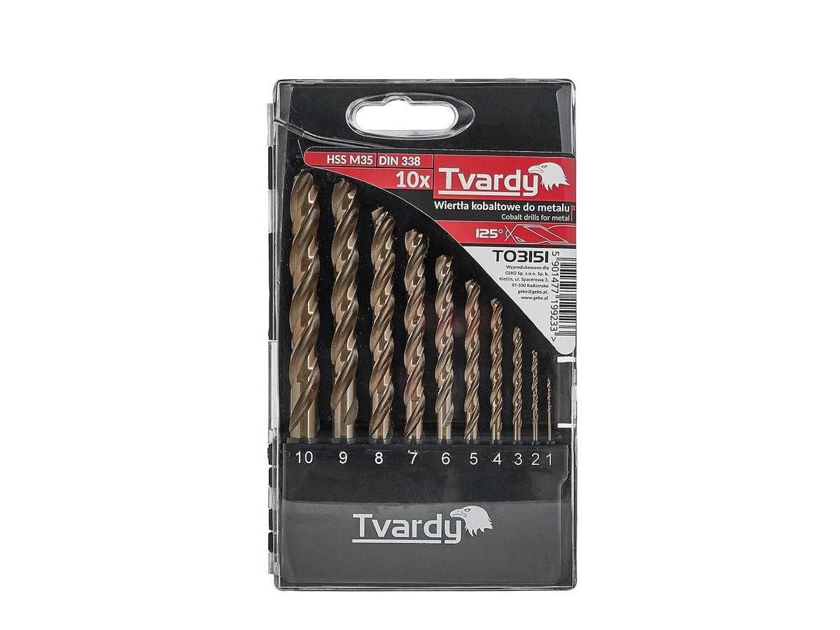 Sada kobaltových HSS vrtákov do kovu 1 - 10mm, 10 dielov