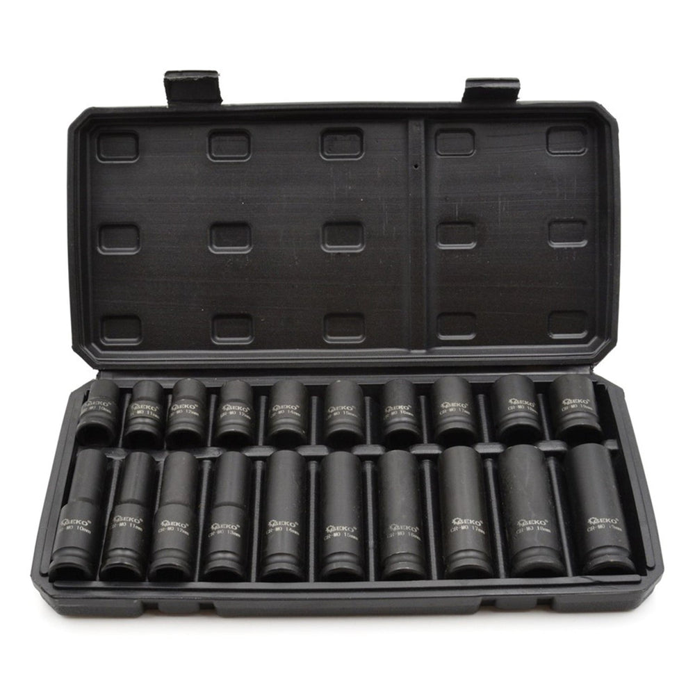 Sada krátkych a dlhých rázových nástrčných hlavíc - kľúčov 1/2'', 10 - 19mm, 20ks