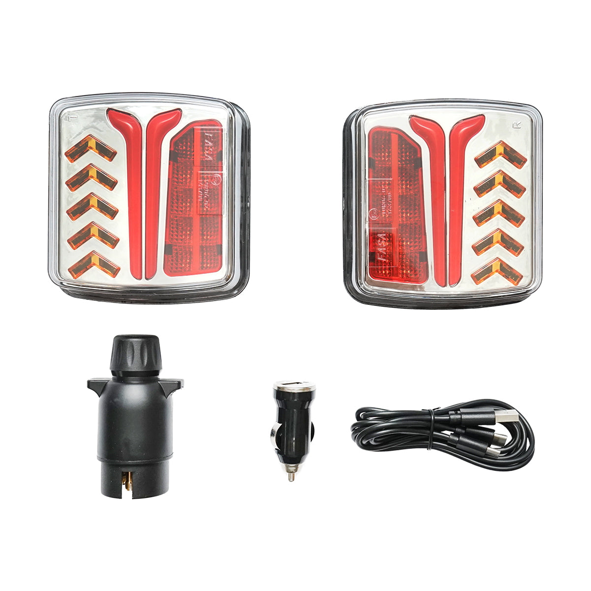Sada LED magnetických svetiel na príves s bezdrôtovým ovládaním 12-24V, batéria 3,7V/2000mAh IP65 Breckner Germany