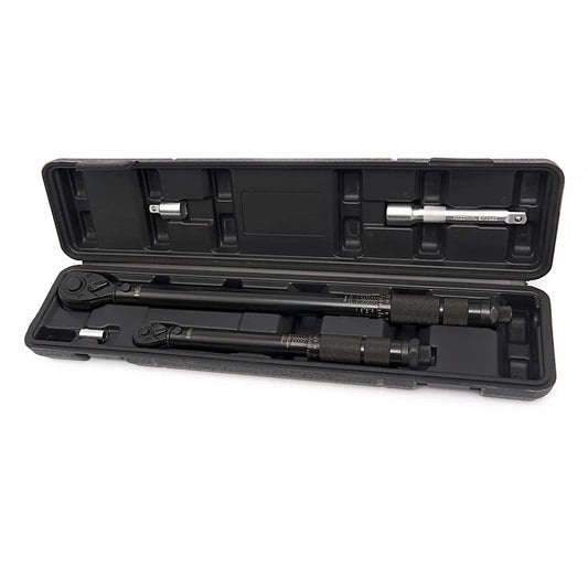 Sada momentových kľúčov HBM Holandsko 5ks, 1/4” (5 - 25Nm) a 1/2” (28 - 210Nm), s predĺžením 125mm a adaptérom