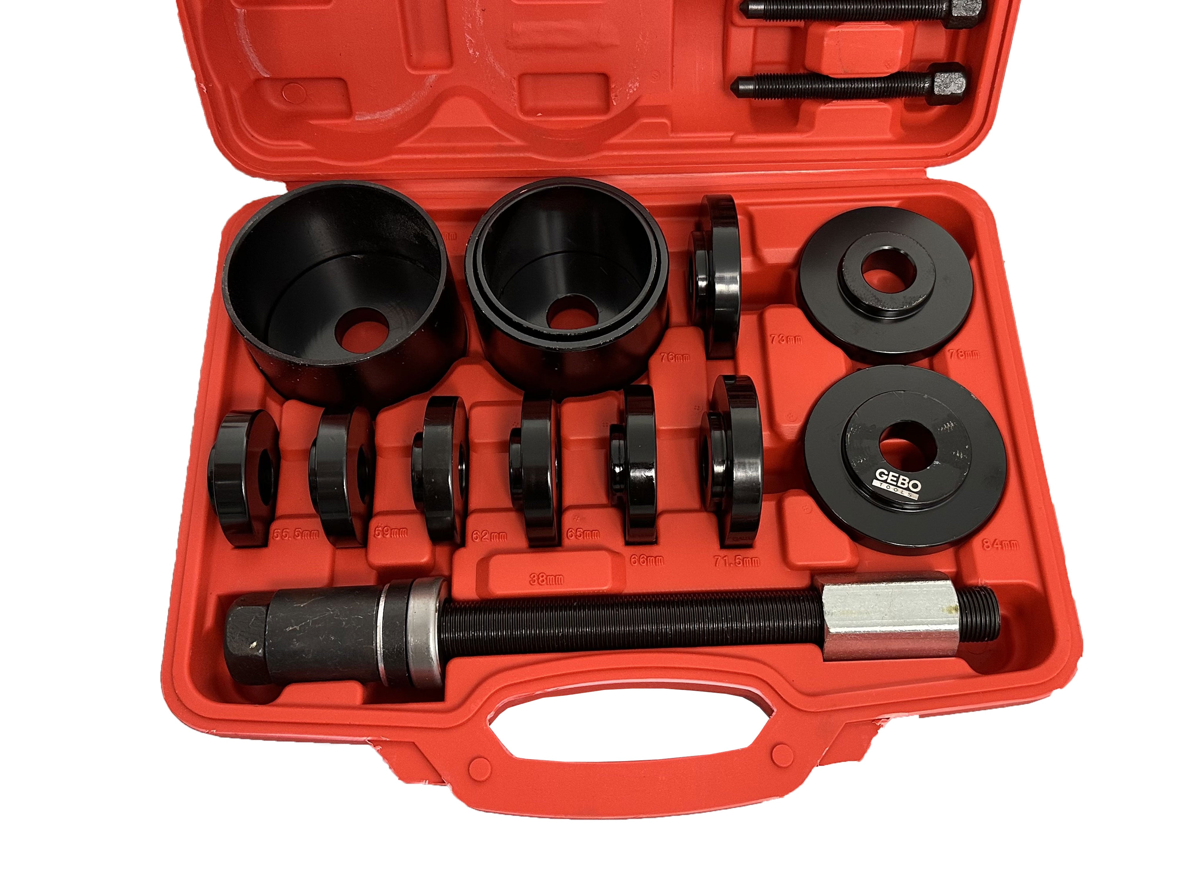 Sada na montáž a demontáž ložísk, nábojov, puzdier a silentblokov, 55 - 91mm, Gebo Tools