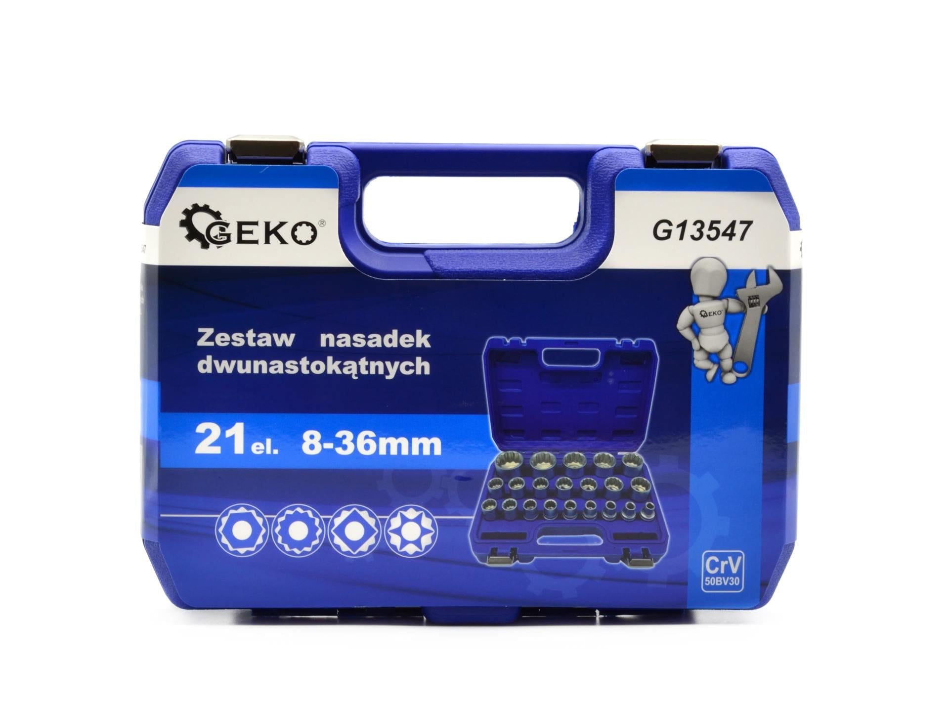 Sada nástrčných hlavíc - kľúčov, 12-hran, 1/2'', 8 - 36mm, 21ks