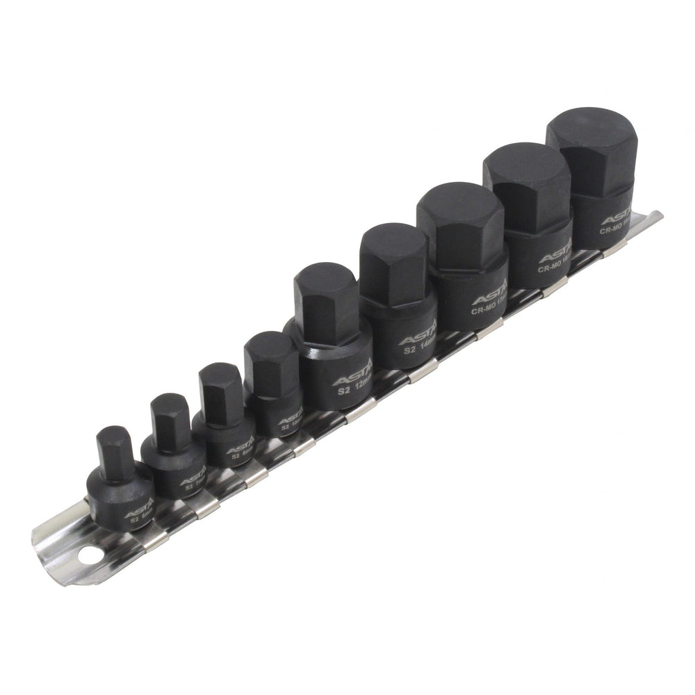 Sada nástrčných hlavíc - kľúčov, Imbus 6-hran, 1/4'' - 3/8'', 6 - 19mm, 9ks