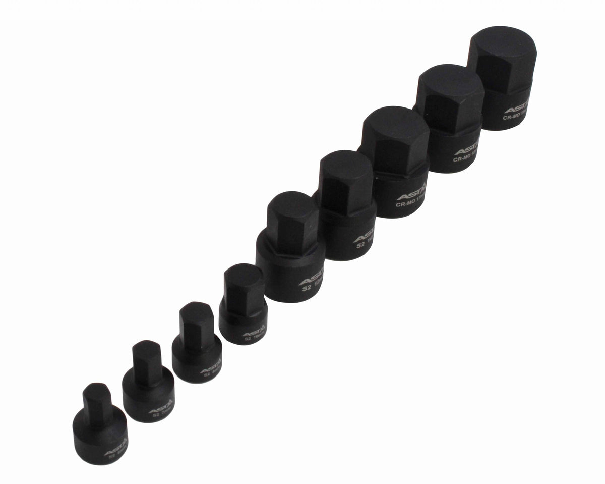 Sada nástrčných hlavíc - kľúčov, Imbus 6-hran, 1/4'' - 3/8'', 6 - 19mm, 9ks