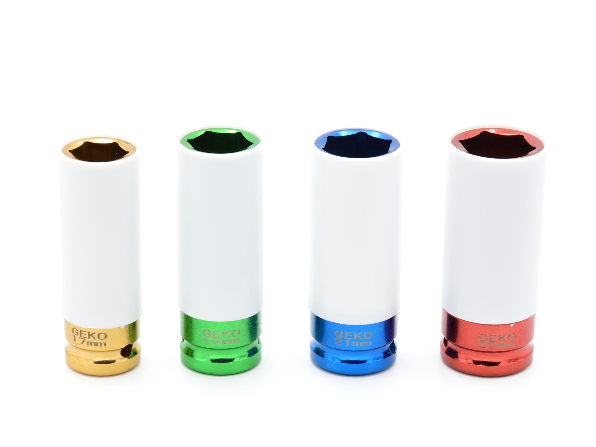 Sada nástrčných hlavíc - kľúčov na hliníkové disky s ochrannou manžetou, 1/2'', 17 - 22mm, 4ks