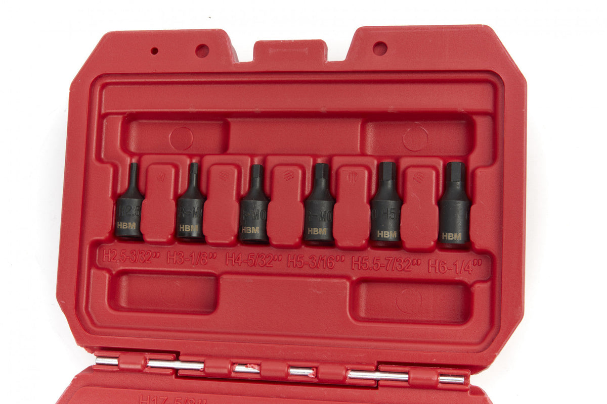 Sada nástrčných hlavíc s bitom - kľúčov, Imbus 6-hran, 2,5 - 19mm, 1/4'' - 1/2'' HBM Machines Holandsko