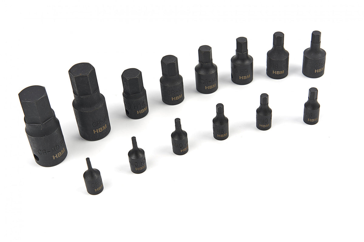 Sada nástrčných hlavíc s bitom - kľúčov, Imbus 6-hran, 2,5 - 19mm, 1/4'' - 1/2'' HBM Machines Holandsko