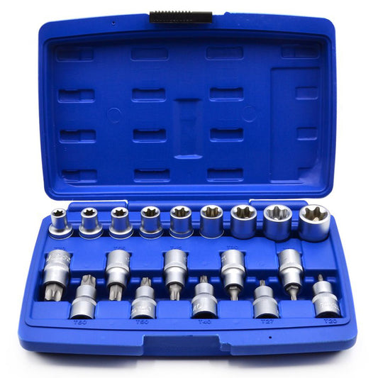 Sada nástrčných kľúčov - hlavíc a bitov Torx 1/2'', 19ks, Geko