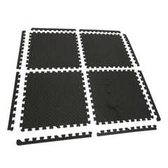 Sada ochranných penových podložiek, typ puzzle, protišmykové, čierne, 61 x 61cm, 4ks HBM Machines