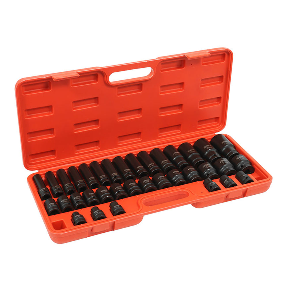 Sada rázových nástrčných hlavíc - kľúčov 1/2'', 8 - 32mm, 35ks, Verke