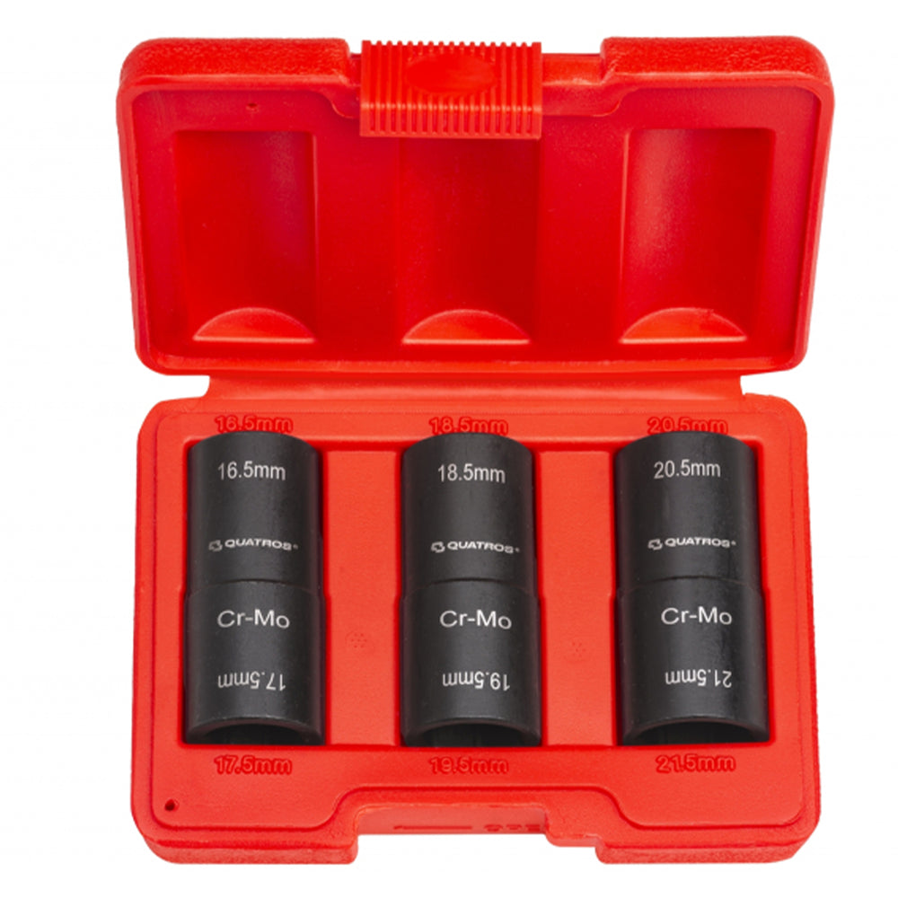 Sada rázových nástrčných hlavíc - kľúčov, 16,5mm - 21,5mm, Quatros