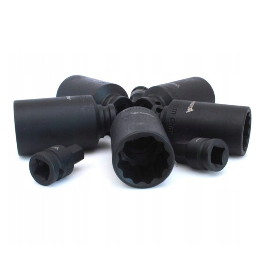 Sada rázových nástrčných hlavíc - nadstavcov 12-hran pre poloosi 1/2'', 8ks 30 - 36mm