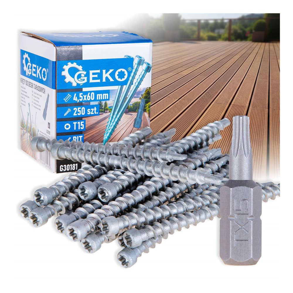 Sada skrutiek Torx T15, 4,5 x 60mm, 250ks, Geko