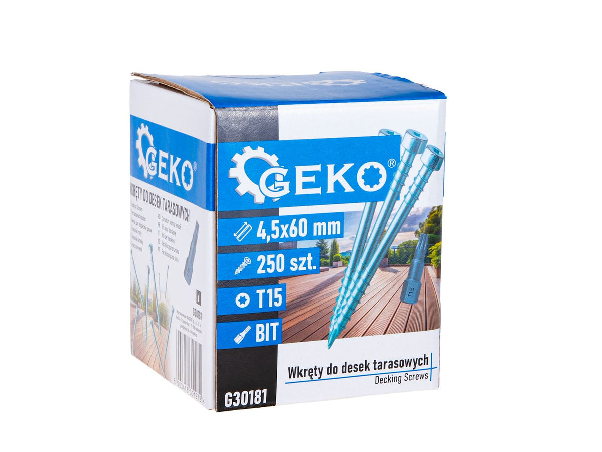 Sada skrutiek Torx T15, 4,5 x 60mm, 250ks, Geko