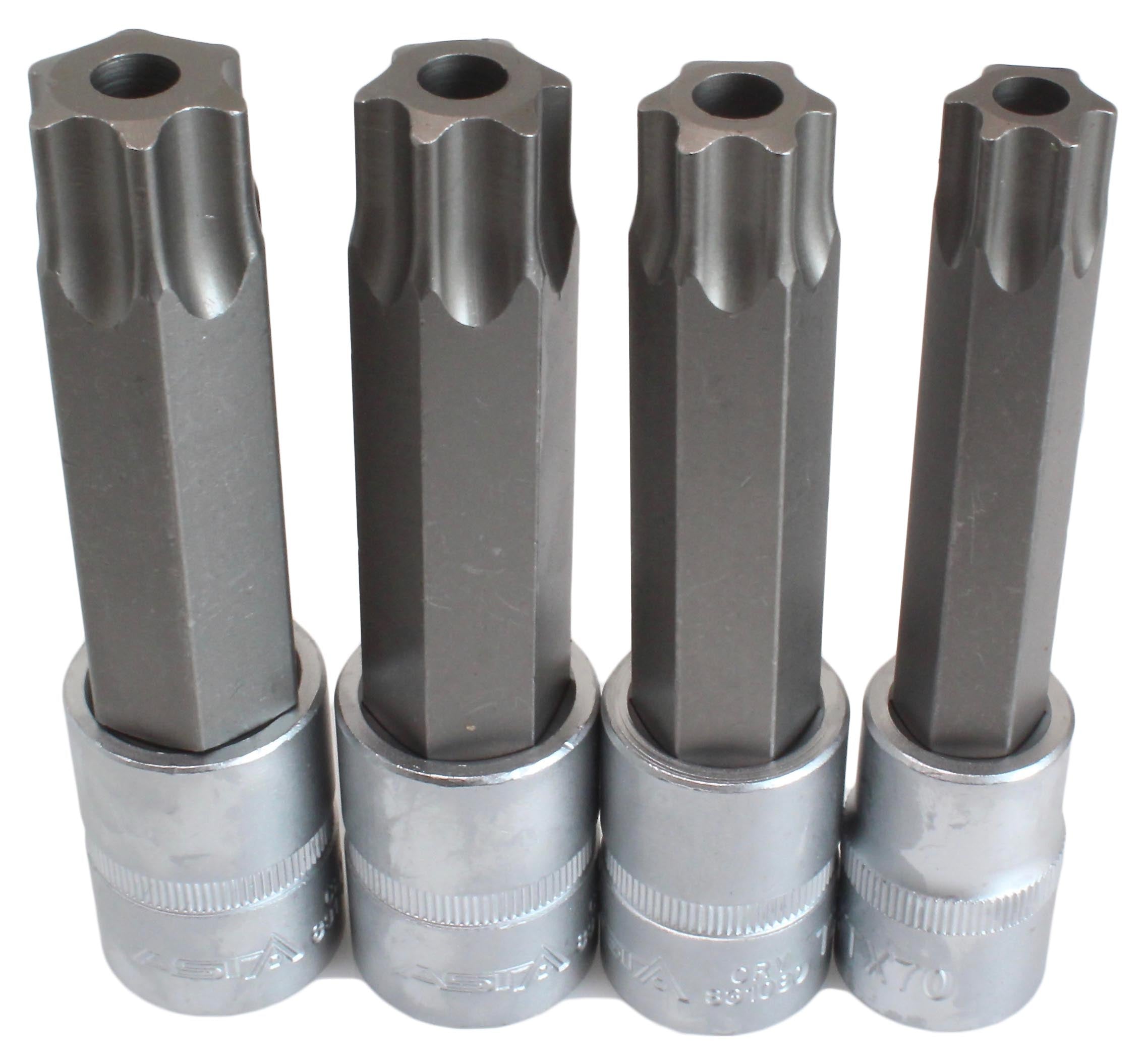 Sada Torx nástrčných hlavíc s bitom - kľúčov, s otvorom, 1/2'', T70 - T100