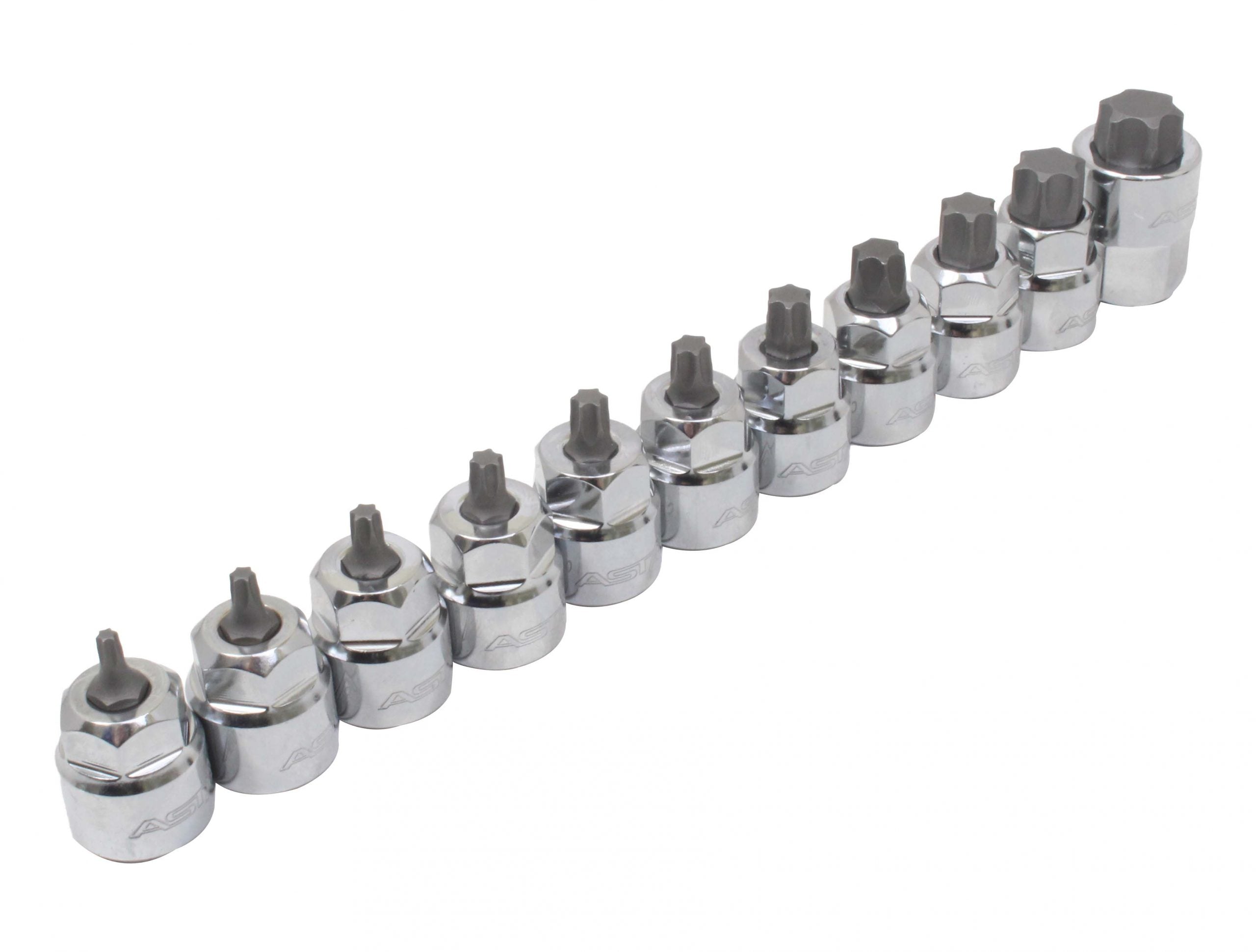 Sada Torx nástrčných hlavíc s bitom - kľúčov, T10 - T60, 3/8'', 11ks