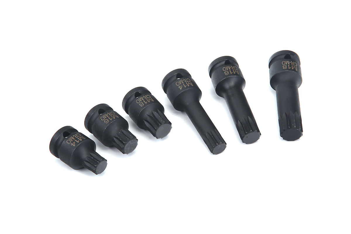 Sada rázových nástrčných hlavíc s bitom - kľúčov, 1/2'', M14, M16, M18