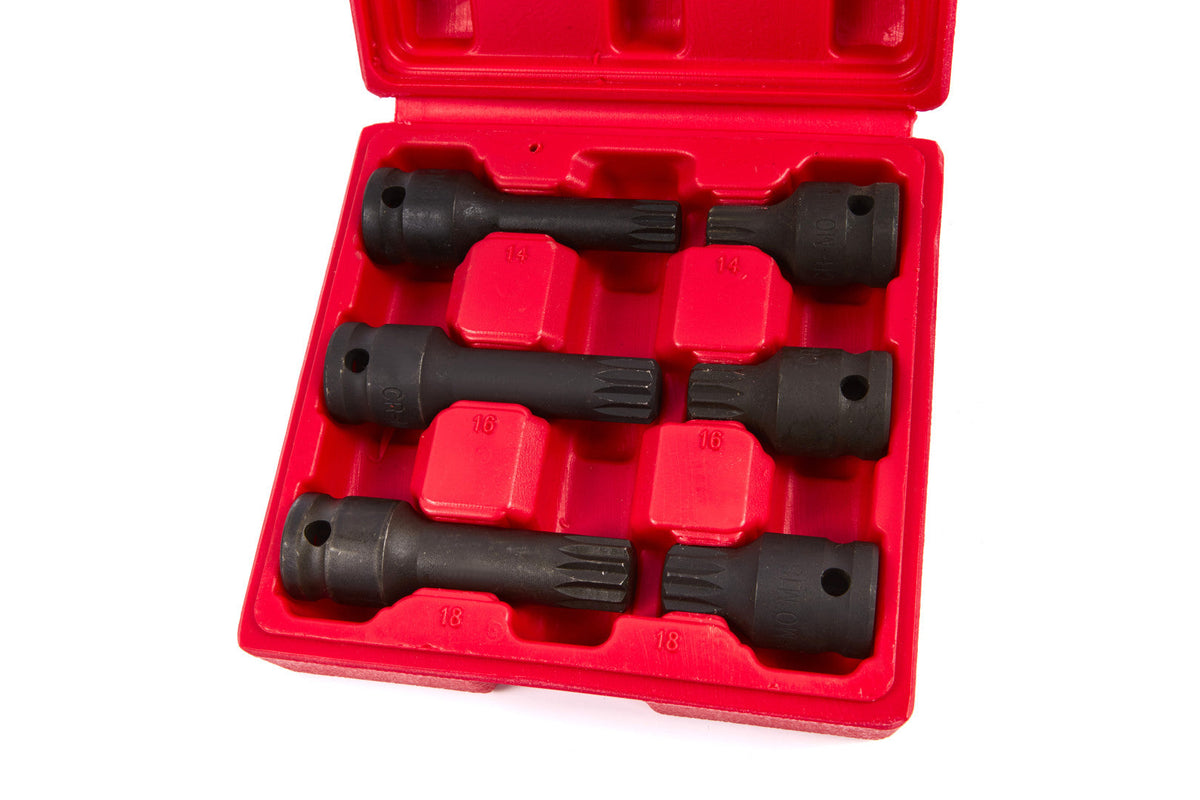 Sada rázových nástrčných hlavíc s bitom - kľúčov, 1/2'', M14, M16, M18