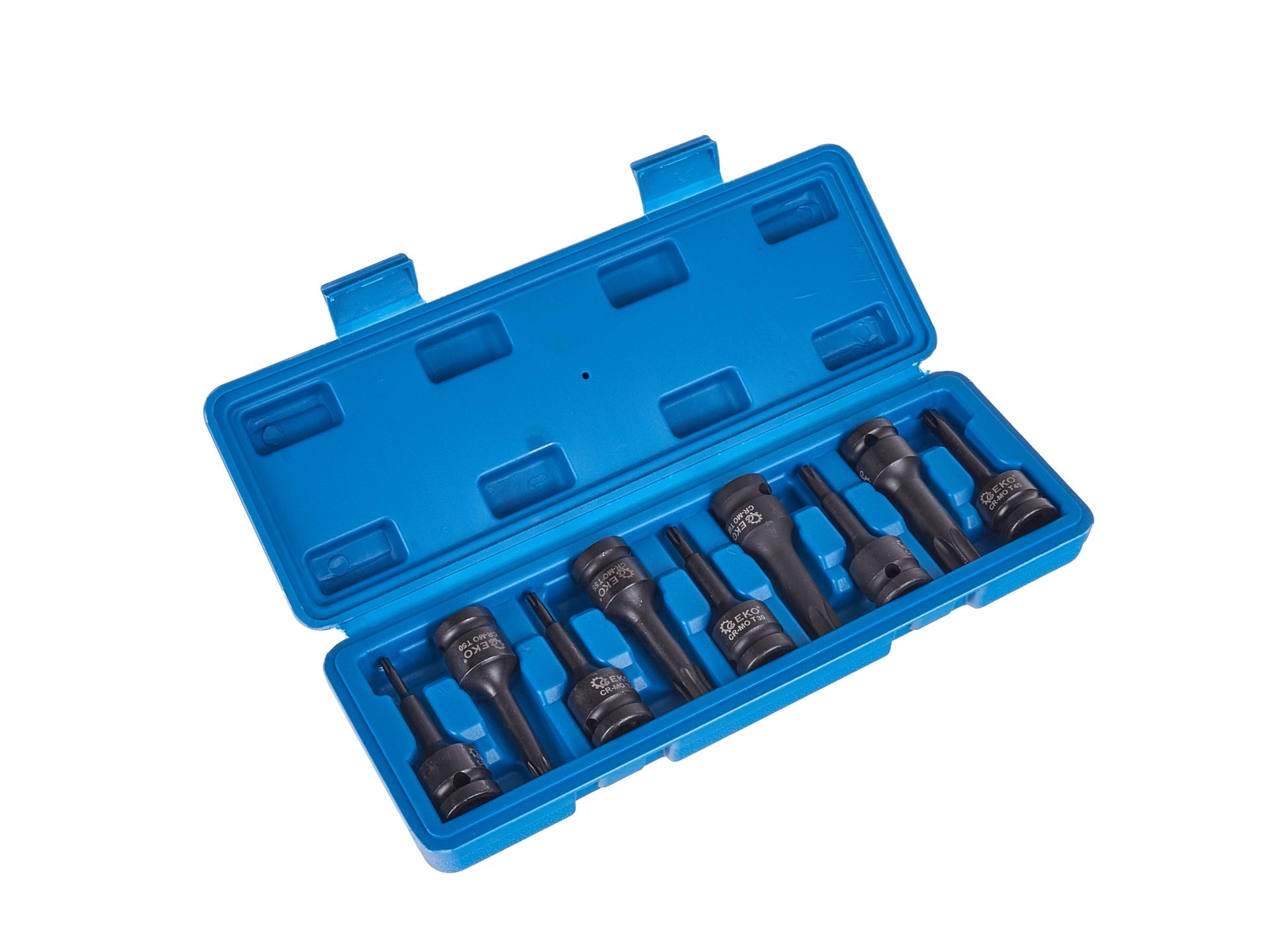 Sada Torx rázových nástrčných hlavíc s bitom - kľúčov, 1/2'', T20 - T70, 9ks, Geko