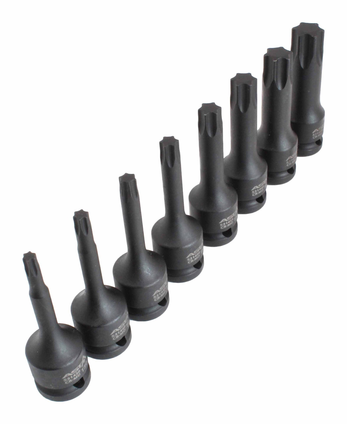 Sada Torx rázových nástrčných hlavíc s bitom - kľúčov, 1/2'', T30 - T80, 8ks