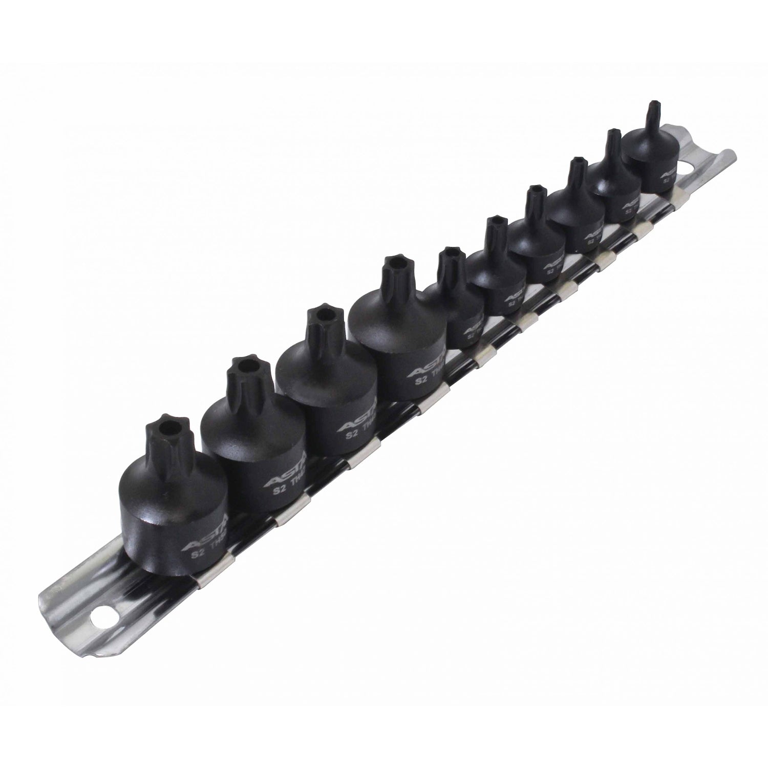 Sada Torx rázových nástrčných hlavíc s bitom - kľúčov, s otvorom, 1/4'', 3/8''