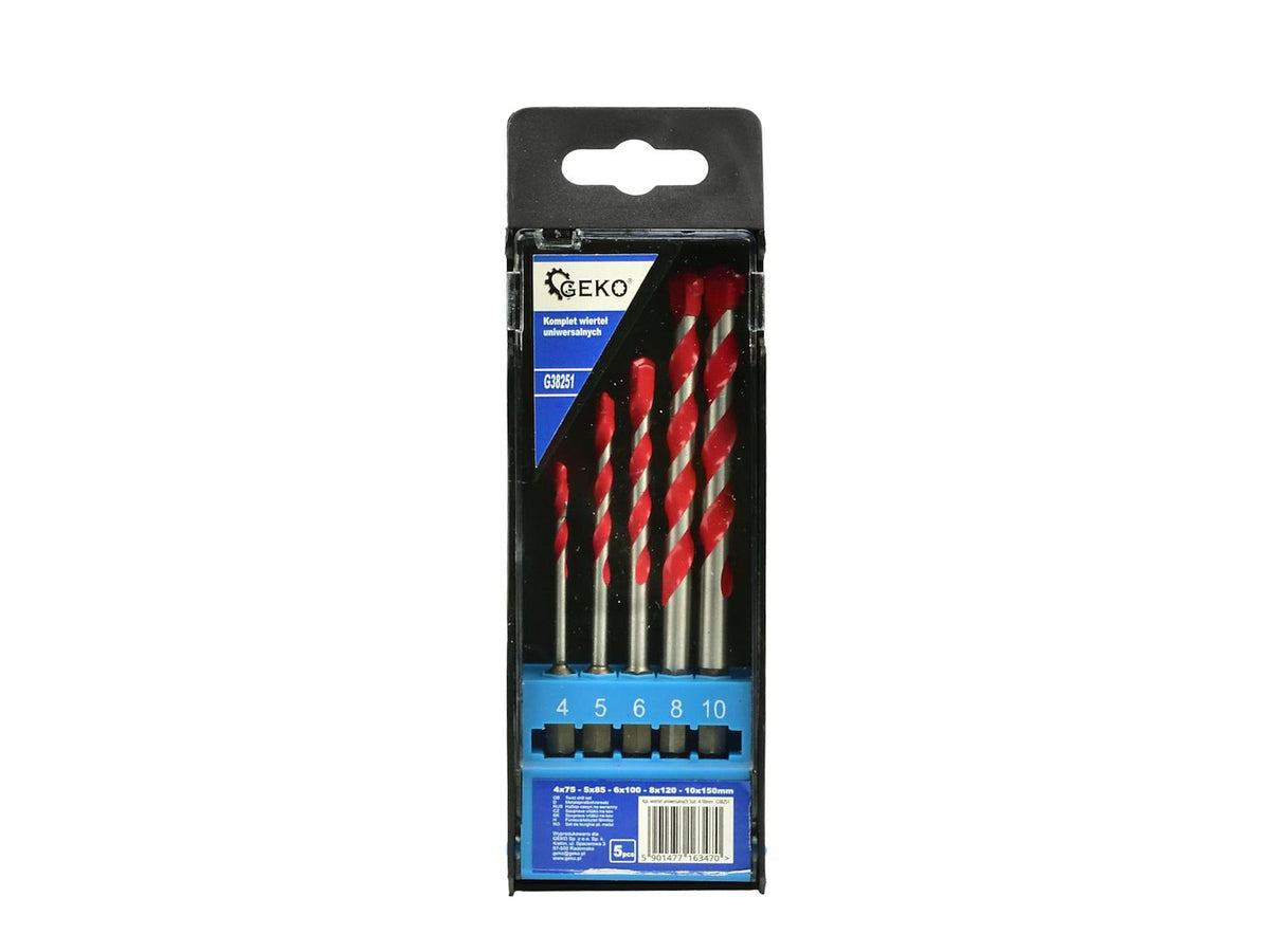 Sada univerzálnych vrtákov 4 - 10mm, s hrotom z karbidu volfrámu a Hex upínaním, 5ks