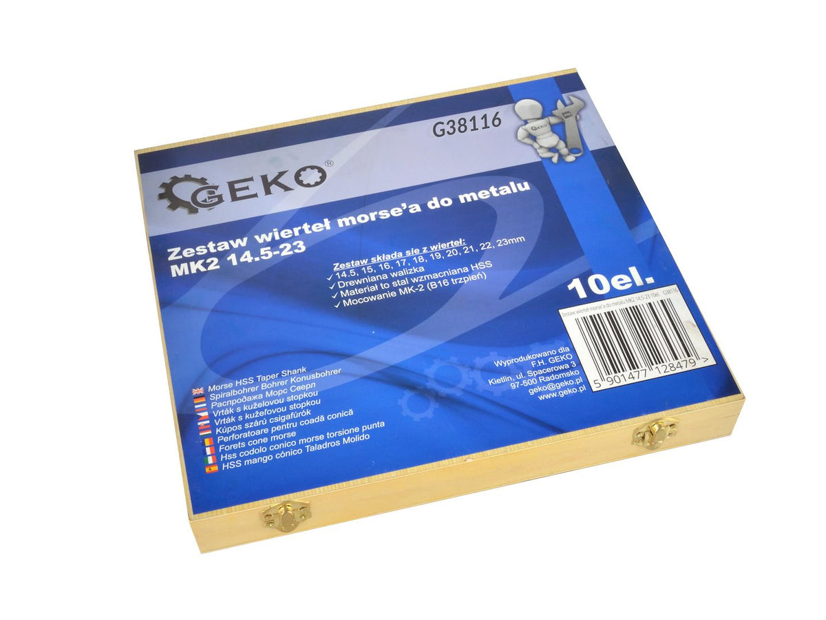 Sada vrtákov do kovu Morse MK2, HSS, 14,5 - 23mm, 10ks