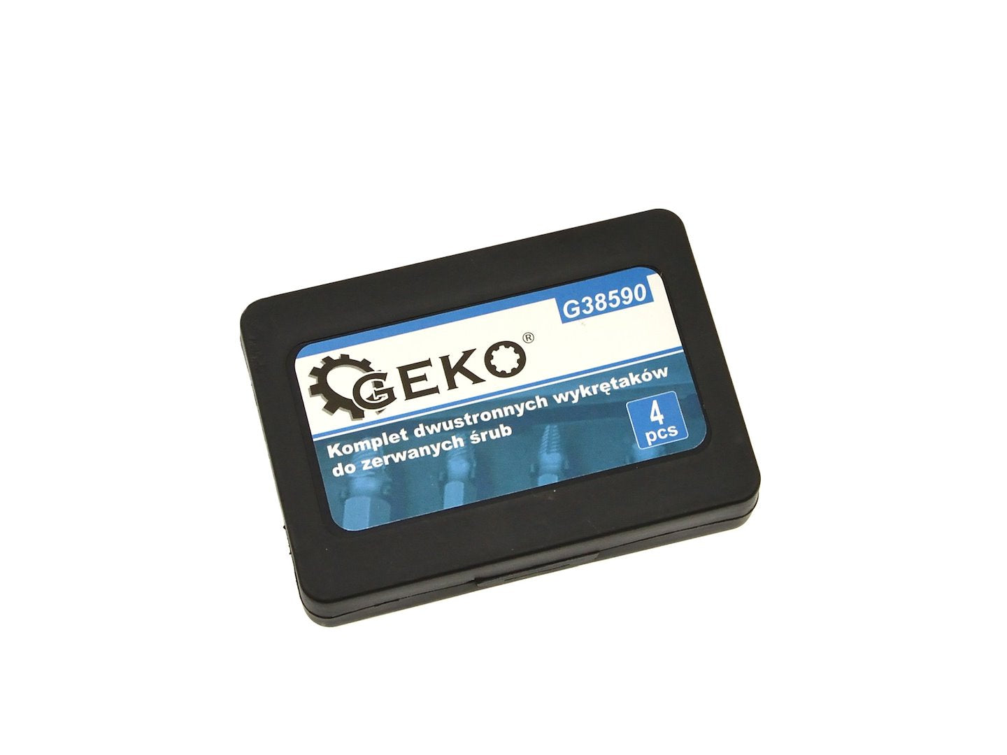 Sada vyťahovákov na zlomené skrutky, HSS TiN, obojstranné, 4ks, Geko