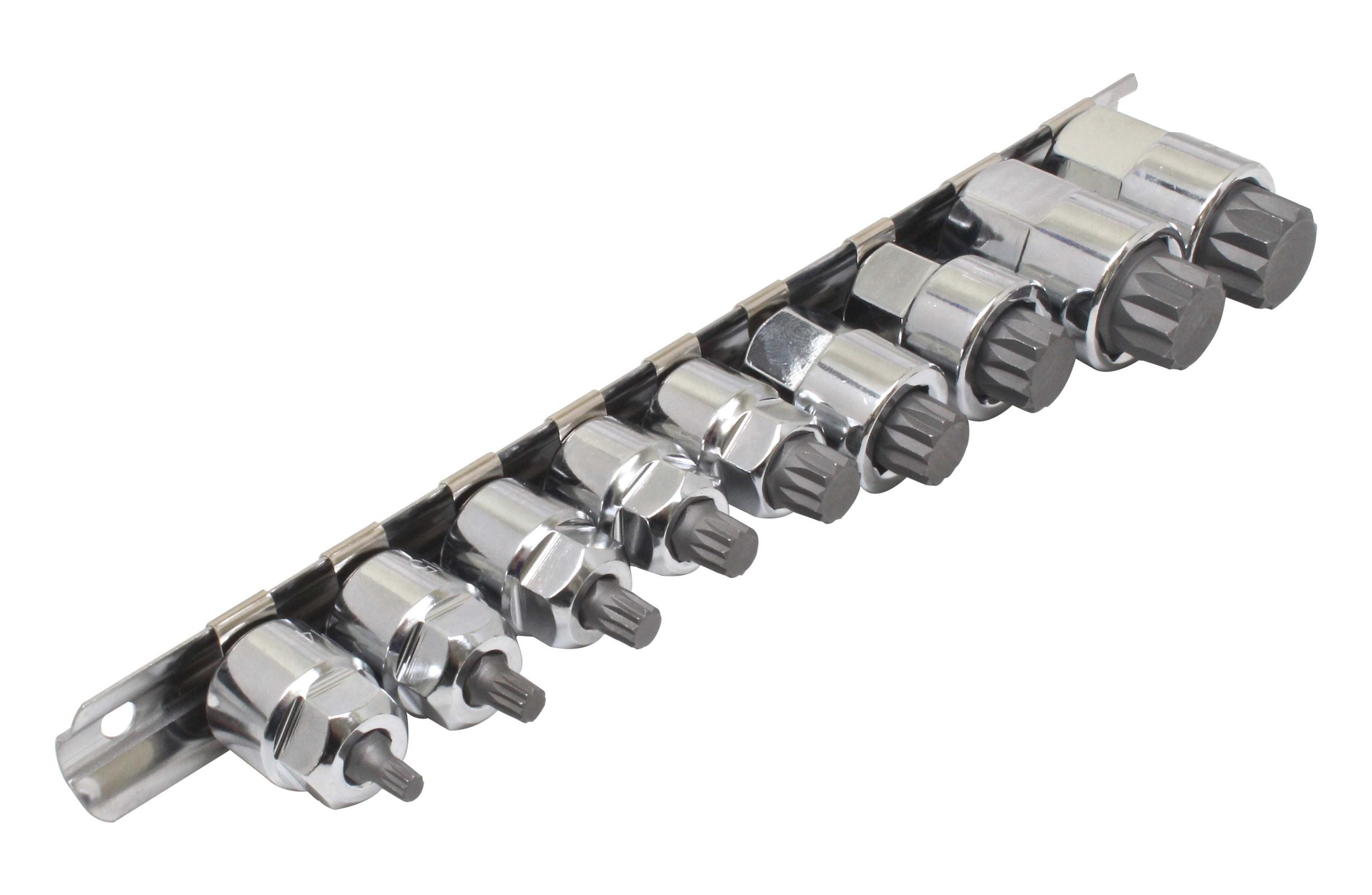 Sada XZN nástrčných hlavíc s bitom - kľúčov, M4 - M18, 3/8'' - 1/2'', 9ks