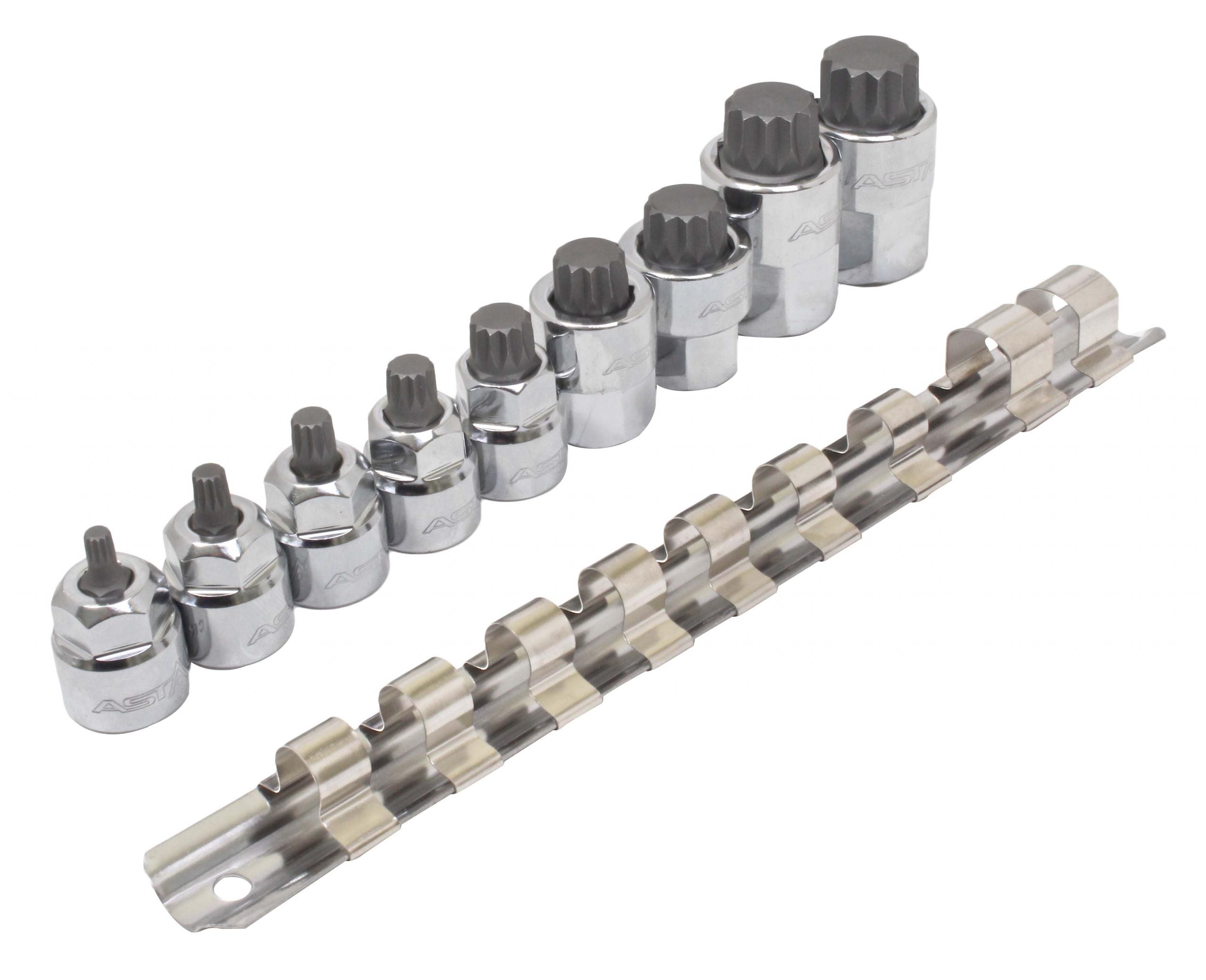 Sada XZN nástrčných hlavíc s bitom - kľúčov, M4 - M18, 3/8'' - 1/2'', 9ks