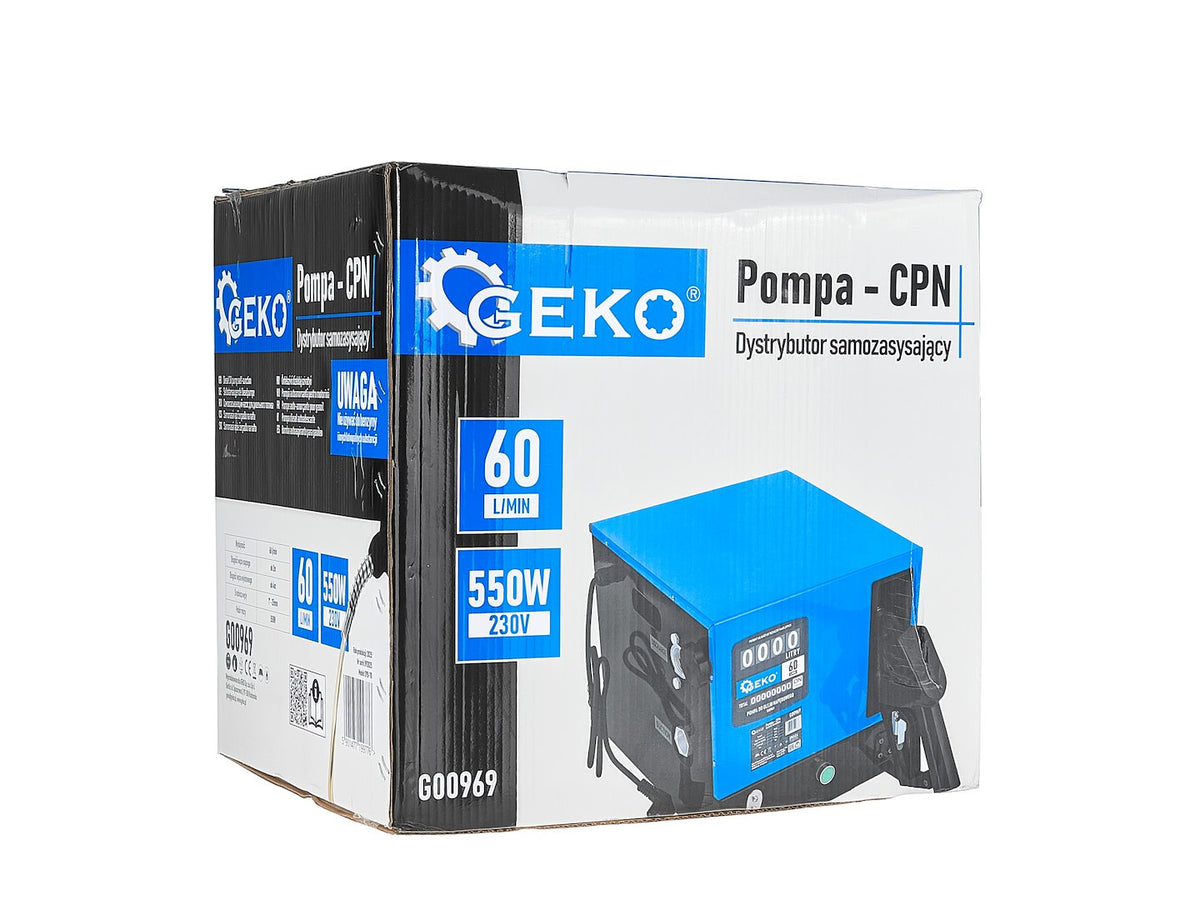 Samonasávacie čerpadlo - pumpa na naftu s prietokomerom a filtrom, 60l/min, 550W Geko