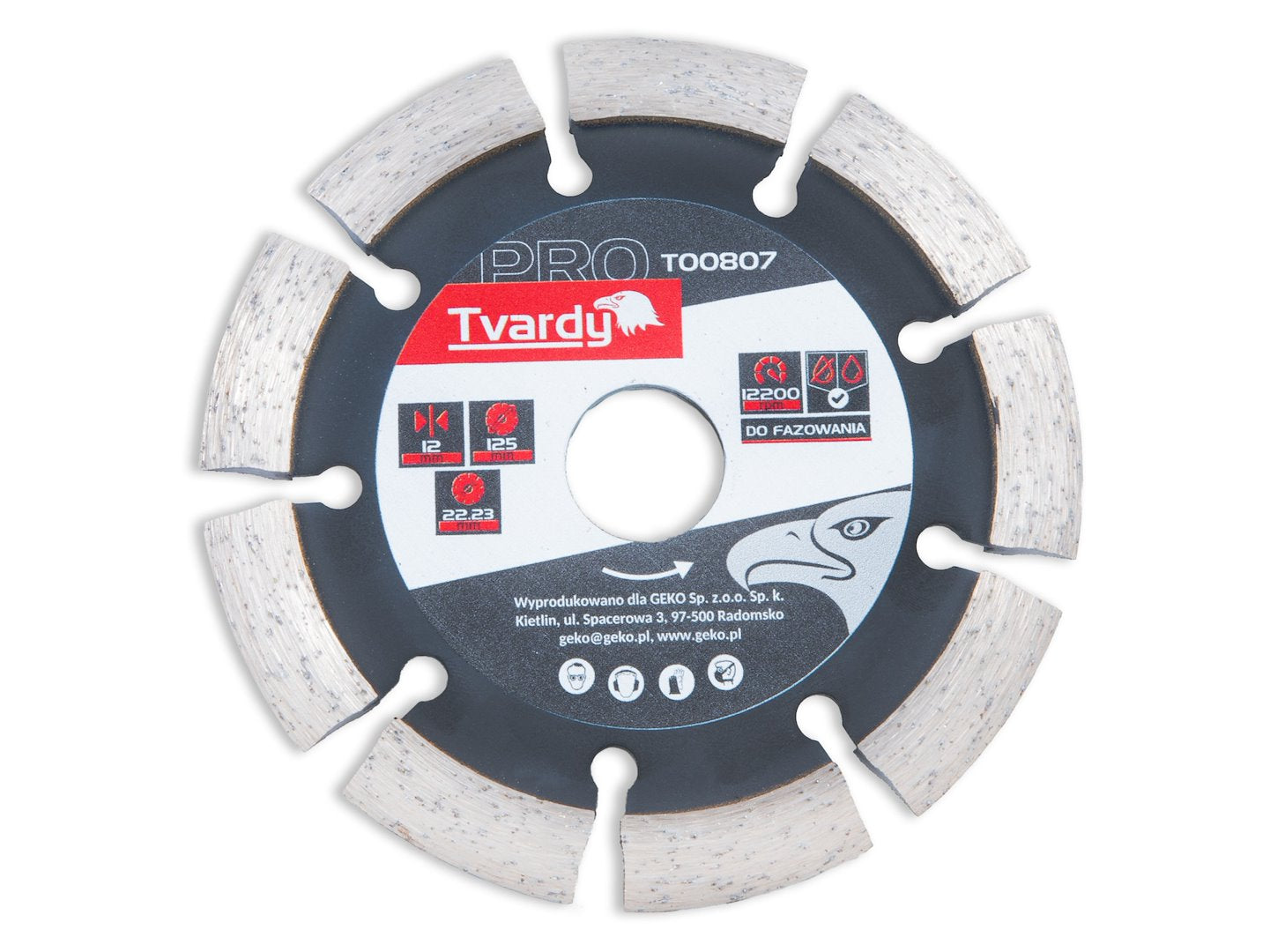 Segmentový diamantový kotúč 125 x 12 x 22,23mm, Tvardy