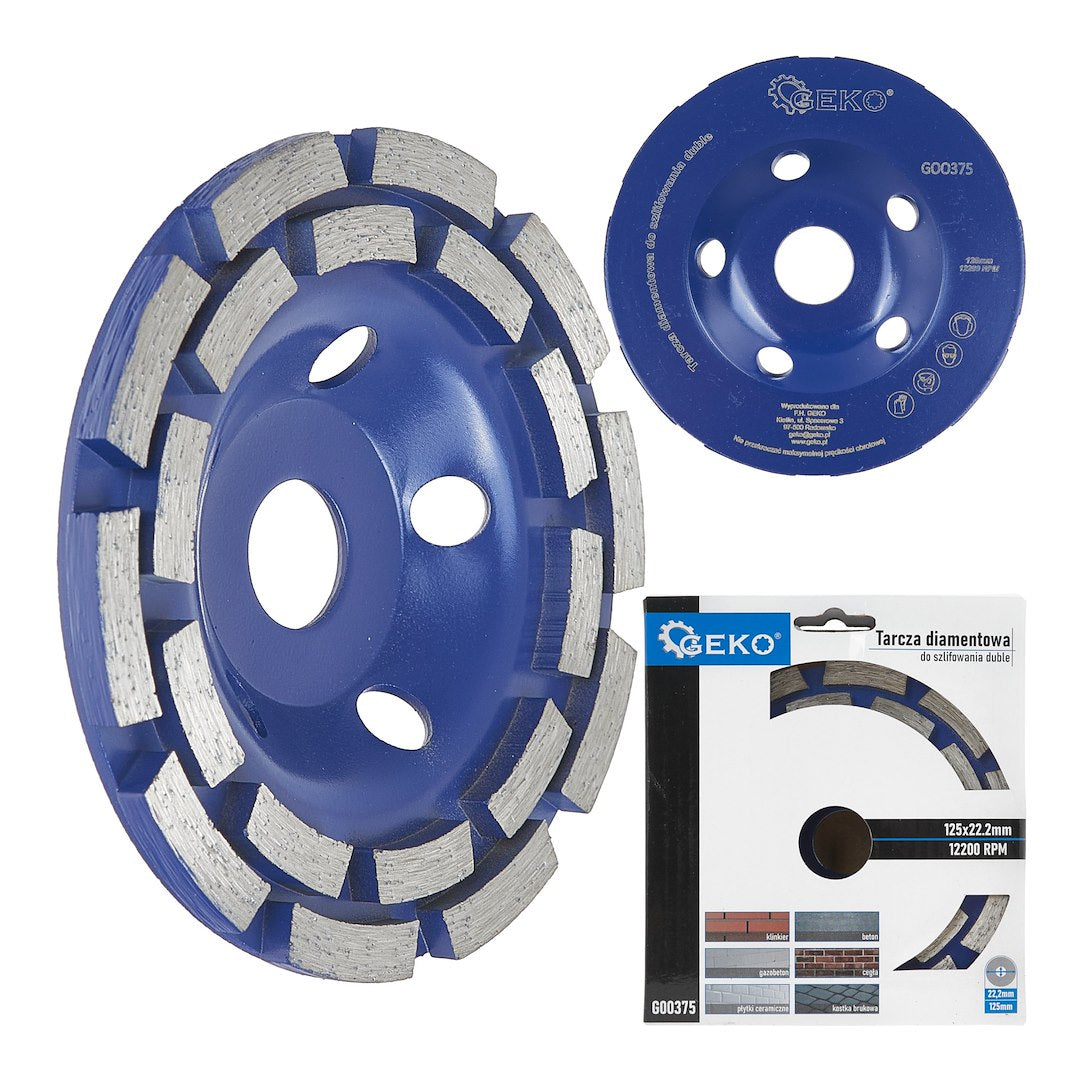 Segmentový diamantový kotúč 125mm, na brúsenie betónu, granitu, mramoru, 5mm, 125x22,2mm Geko