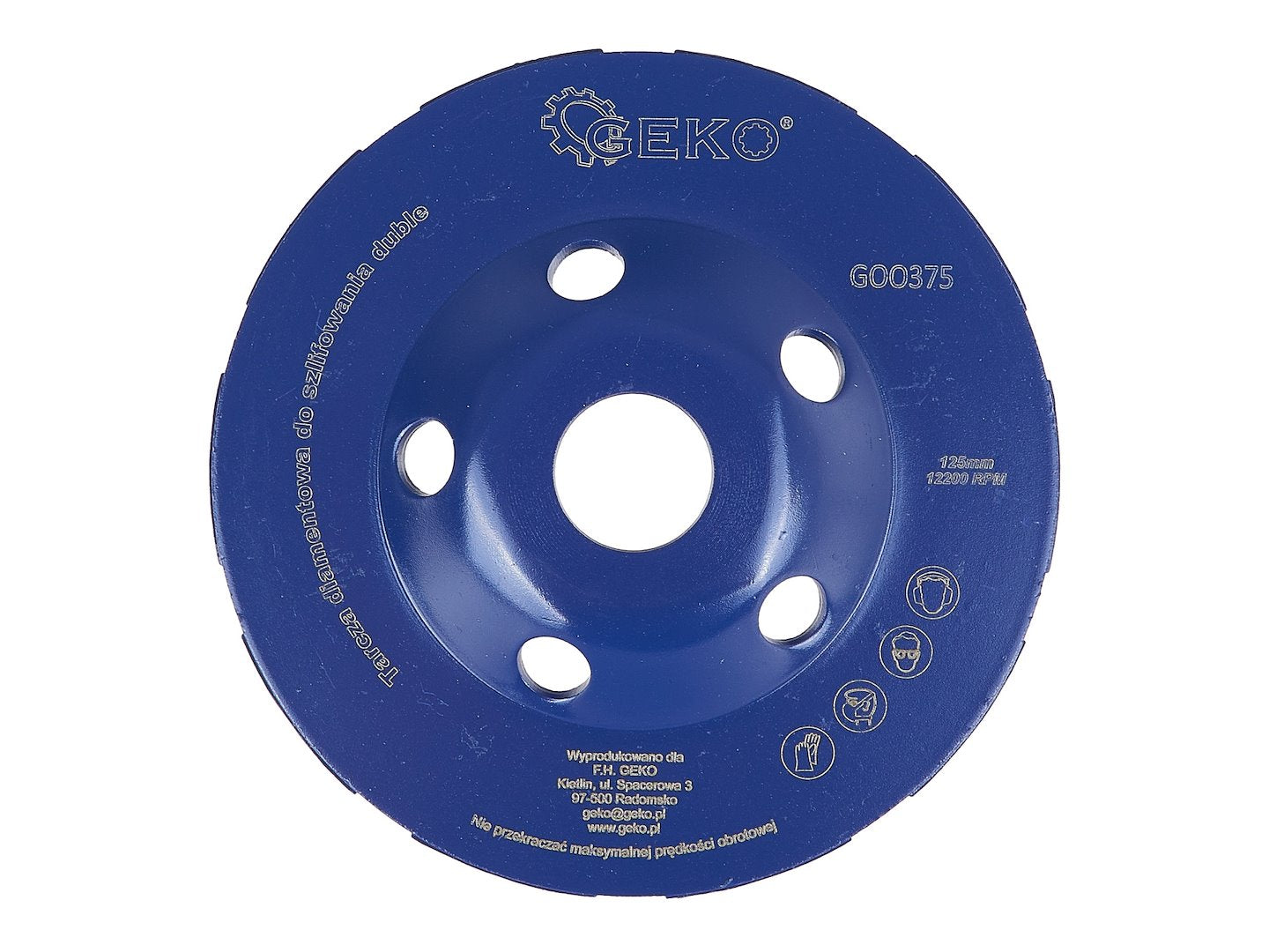 Segmentový diamantový kotúč 125mm, na brúsenie betónu, granitu, mramoru, 5mm, 125x22,2mm Geko