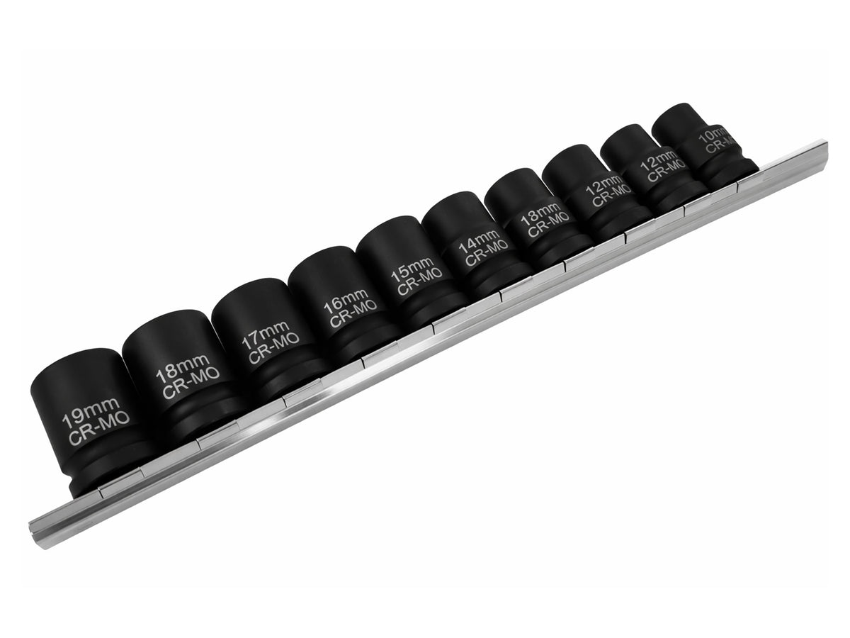 Sada krátkych rázových nástrčných hlavíc - kľúčov, 1/2'', 12-hran, 10ks, Gebo Tools