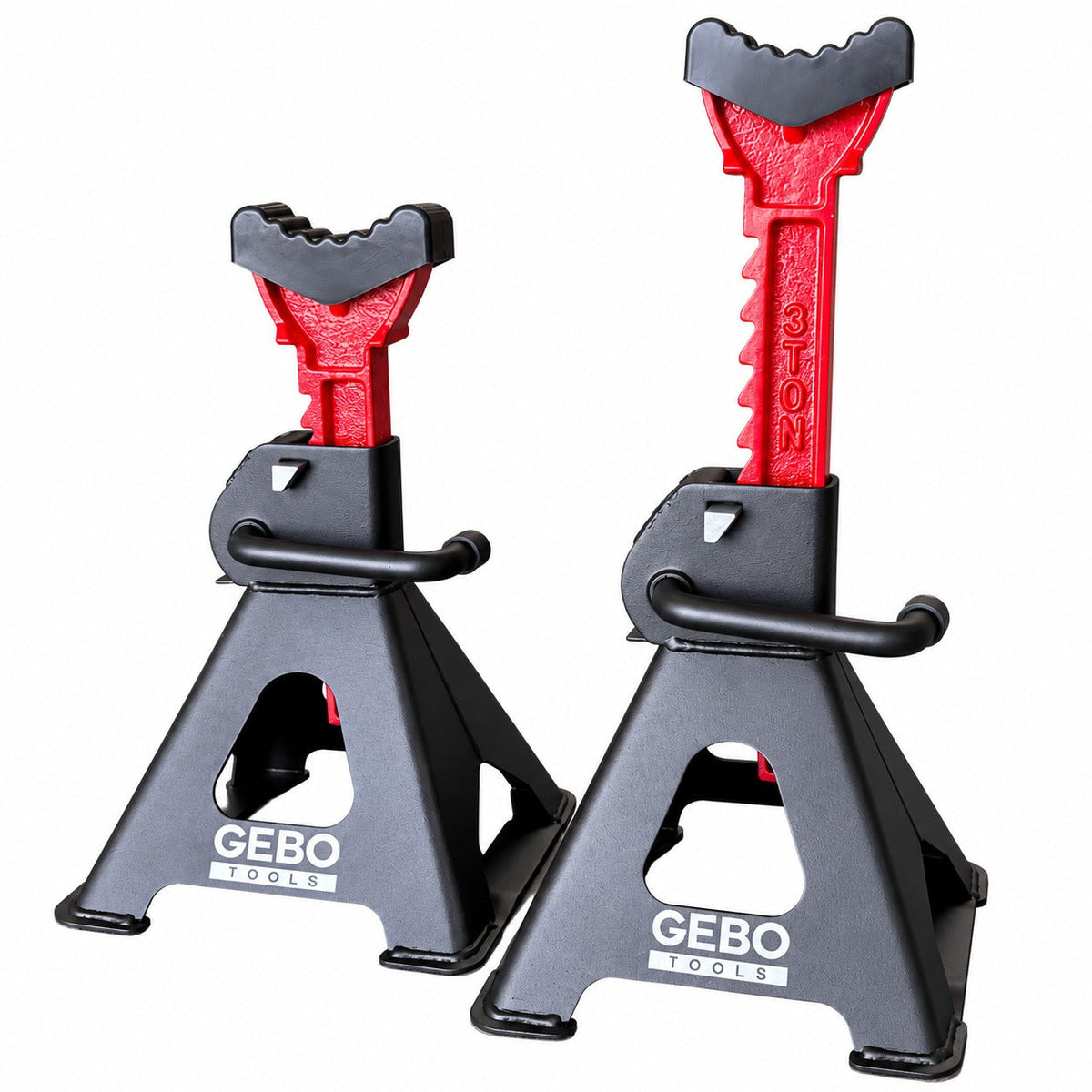 Podpery 2ks, 3t, 29,5 - 43cm, s dvojitým zabezpečením a gumovou podložkou, Gebo Tools