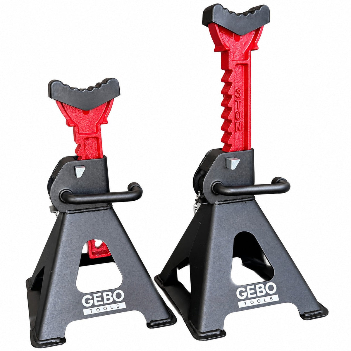 Podpery 2ks, 3t, 29,5 - 43cm, s dvojitým zabezpečením a gumovou podložkou, Gebo Tools