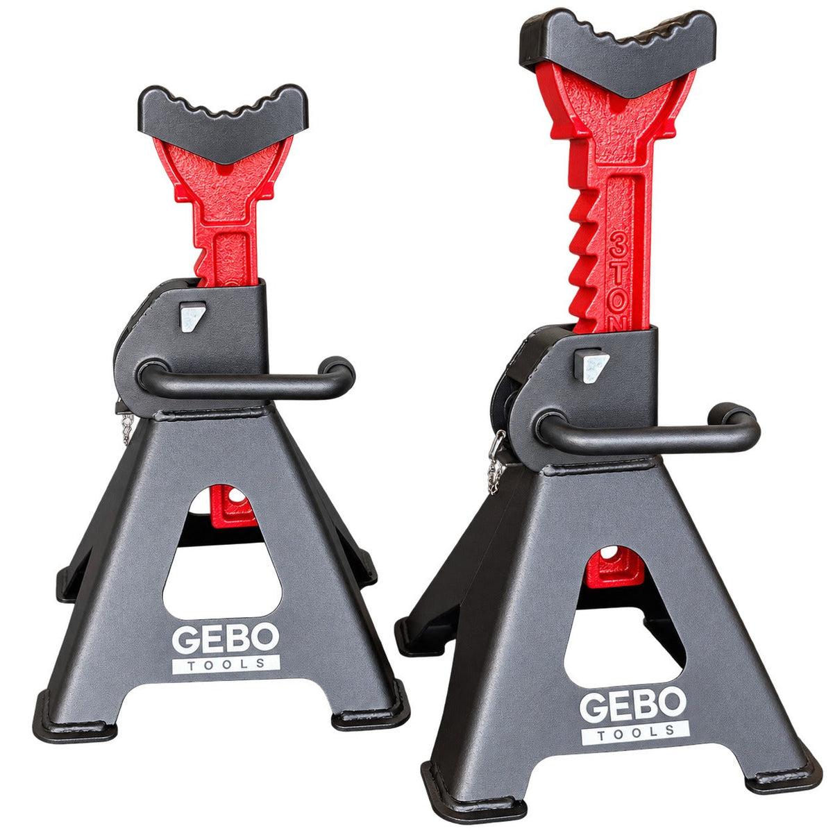 Podpery 2ks, 3t, 29,5 - 43cm, s dvojitým zabezpečením a gumovou podložkou, Gebo Tools