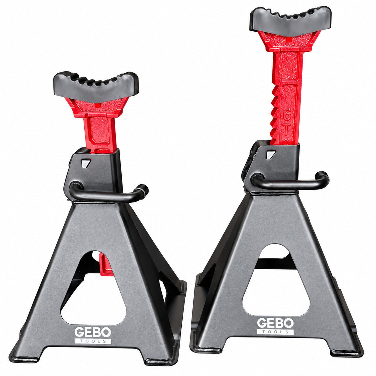 Podpery 2ks, 6t, 39 - 60cm, s dvojitým zabezpečením a gumovou podložkou, Gebo Tools