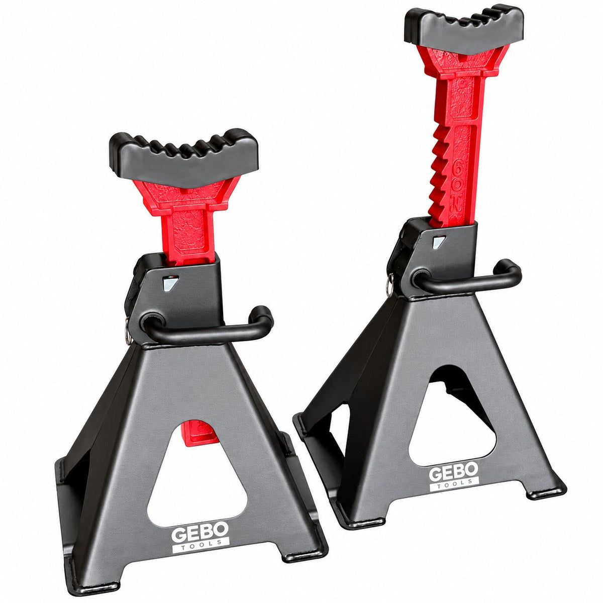 Podpery 2ks, 6t, 39 - 60cm, s dvojitým zabezpečením a gumovou podložkou, Gebo Tools