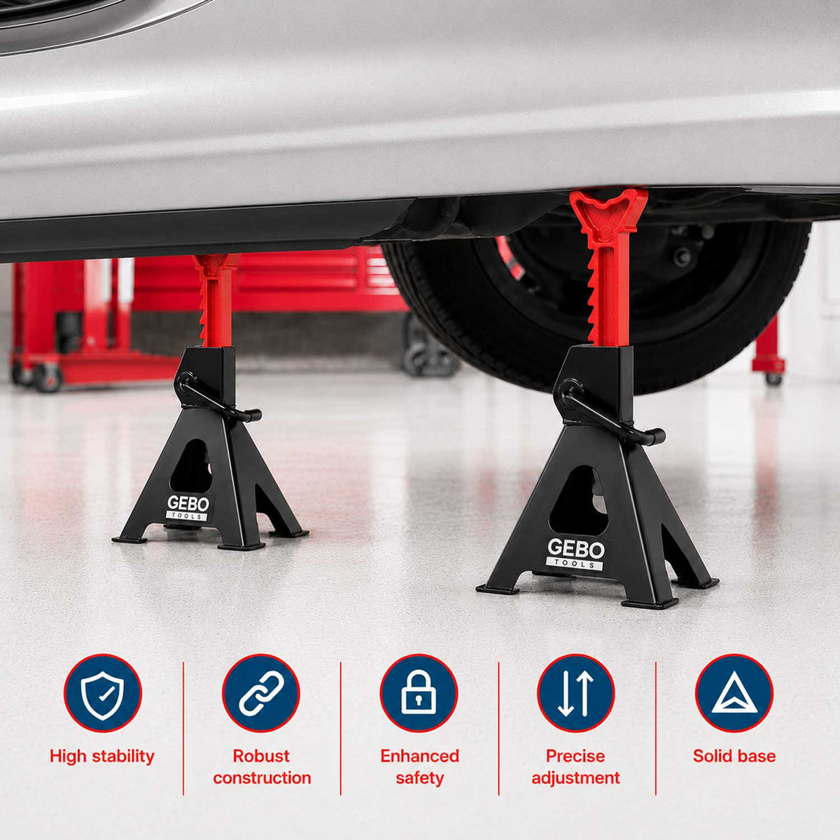 Podpery 2ks, 3t, 29-43cm, Gebo Tools