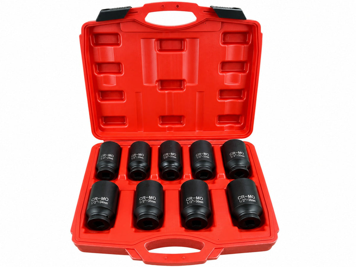 Sada rázových nástrčných hlavíc - kľúčov 1/2", 9ks, 29 - 38mm, PSA, VAG, BMW Gebo Tools